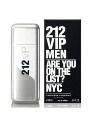 212 VIP Men Are You On The List NYC Eau de Toilette by Carolina Herrera is an intoxicating blend inspired by the thrill of the VIP lifestyle. The bold fusion of Passionfruit, Lime, and Ginger creates a vibrant and spicy opening, while heart notes of Vodka, Gin, and Mint evoke a party-ready vibe. The fragrance settles base of Amber, Leather, and Woody notes, into confident, captivating, and unforgettable. This 100% authentic imported tester brings you premium performance, luxurious quality, and iconic s