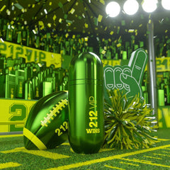 Green bottle with '212 VIP' text on a sports field background
212 VIP Wins Women Eau de Parfum by Carolina Herrera is a limited edition scent designed for women who live to stand out. Lush, green, and seductive, this fragrance combines freshness with intensity, perfect for winners who never go unnoticed. This 100% authentic imported tester gives you luxury, performance, and originality at unbeatable value.