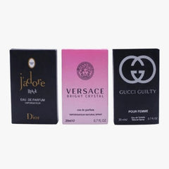 Pack of 3 Pocket Perfume (Jadore Black – Versace Bright crystal – Gucci Guilty Pour Femme)