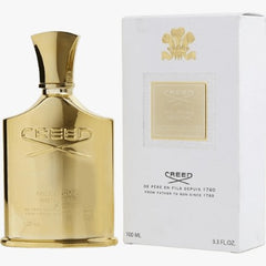 A Creed Imperial Millesime Eau de Parfum 100ml bottle next to its packaging box.
Creed Millesime Imperial is a masterpiece of refinement, crafted for men and women who desire elegance, freshness, and luxury in every spray. Inspired by the romance of the Mediterranean, this 100% authentic imported tester combines salty sea accords, citrus brightness, and warm musky woods all with Creed’s signature artistry, without the premium price tag.