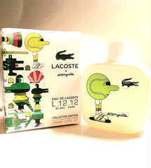 Eau De Lacoste L.12.12 Blanc Pure Collector Edition X Jeremyville is a modern, energetic twist on a timeless classic. Infused with crisp citrus, aromatic herbs, and warm woods, this 100% authentic imported tester is perfect for the man who values style, individuality, and long-lasting freshness all without the luxury price tag.