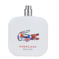 White Lacoste perfume bottle with colorful crocodile logo on a white background
Eau De Lacoste L.12.12 Energized Edition is a vibrant blend of cooling mint, spicy ginger, and earthy vetiver. It’s the perfect match for the dynamic man who values both performance and style. This 100% authentic imported tester delivers refreshing sophistication at unbeatable price.
