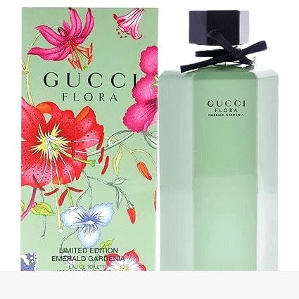 Gucci Flora Emerald Gardenia Limited Edition perfume bottle with box, featuring floral design and green liquid.
Gucci Flora Emerald Gardenia EDT is a limited edition that bursts with juicy fruits, aquatic florals, and creamy woods, an elegant yet playful expression of modern femininity. Designed for the woman who’s bright, free-spirited, and naturally charming, this 100% authentic imported tester offers premium scent quality without the designer price tag.