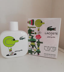 Eau De Lacoste L.12.12 Blanc Pure Collector Edition X Jeremyville is a modern, energetic twist on a timeless classic. Infused with crisp citrus, aromatic herbs, and warm woods, this 100% authentic imported tester is perfect for the man who values style, individuality, and long-lasting freshness all without the luxury price tag.
