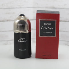 Pasha de Cartier Edition Noire perfume bottle and packaging on a light gray background
Pasha De Cartier Edition Noire Eau de Toilette is a contemporary take on the classic Pasha scent revitalized with fresh citrus, green notes, and aromatic spice. It’s made for the confident man who appreciates both timeless tradition and sleek modernity. This 100% authentic imported tester offers the full Cartier experience without the luxury price tag.