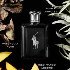 Black Ralph Lauren Polo fragrance bottle with silver cap on a dark background with leaves and pumpkins.
Polo Black Eau de Toilette by Ralph Lauren is a daring blend of vibrant citrus, icy mango, and deep woody accords. Crafted for the contemporary man who embraces life with style and swagger, this fragrance offers both freshness and strength in one sleek bottle. Experience luxury, power, and performance & without the luxury price tag with our 100% authentic imported tester.