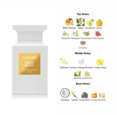 Tom Ford Soleil Blanc Eau de Parfum is a radiant escape in a bottle, sophisticated, sun-drenched, and unforgettable. This unisex fragrance balances vibrant spices, creamy florals, and warm, coconut-laced notes that evoke the scent of an exclusive island getaway. This 100% authentic imported tester offers Tom Ford’s signature craftsmanship with exceptional value.