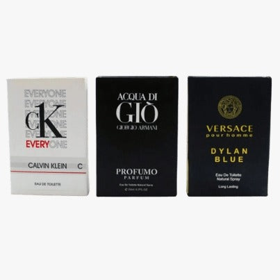 Pack of 3 Pocket Perfume (Ck Everyone – Aqcua Di Gio Profumo – Versace Dylan Blue)