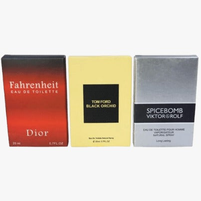 Pack of 3 Pocket Perfume (Dior Fahrenheit – TomFord Black orchid – Spice Bomb)