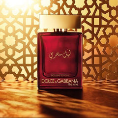 Dolce & Gabbana perfume bottle with gold cap against a decorative gold background
Dolce &amp; Gabbana The One for Men Exclusive Edition Eau de Parfum is a luxurious, deep, and refined scent crafted for the confident and magnetic man. Rich in spices, woods, and amber, this exclusive blend evokes charm, sensuality, and strength. This 100% authentic imported tester gives you the full Dolce & Gabbana experience without the premium price tag.