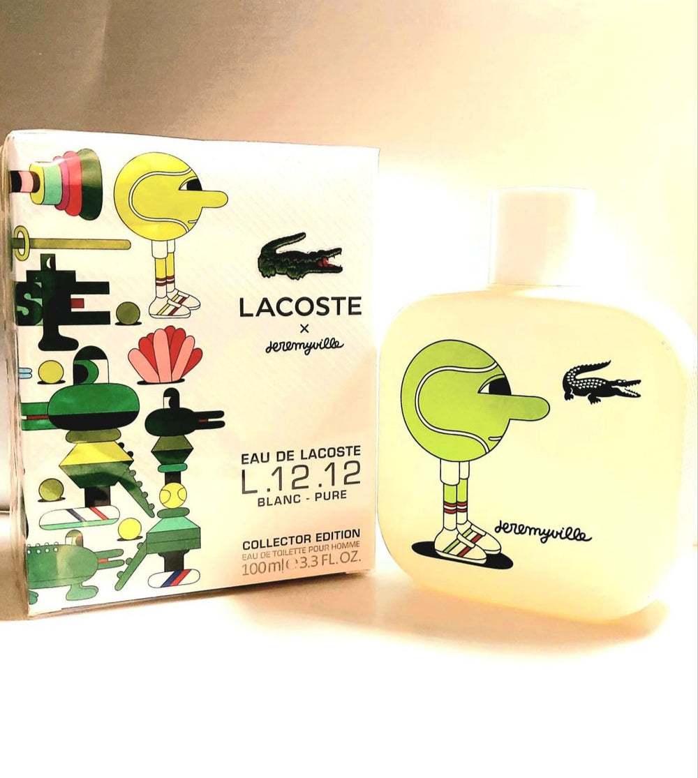 Eau De Lacoste L.12.12 Blanc Pure Collector Edition X Jeremyville is a modern, energetic twist on a timeless classic. Infused with crisp citrus, aromatic herbs, and warm woods, this 100% authentic imported tester is perfect for the man who values style, individuality, and long-lasting freshness all without the luxury price tag.