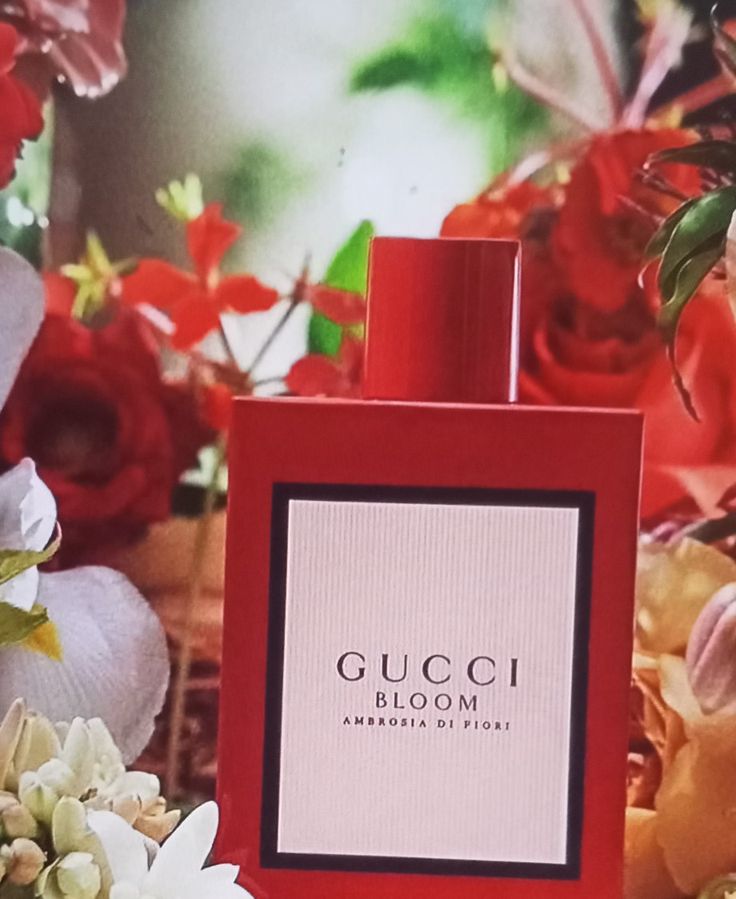 Gucci Bloom perfume bottle with flowers in the background
Gucci Bloom Ambrosia di Fiori Eau de Parfum is a deeper, more luxurious interpretation of the original Bloom. This bold floral blends rare blossoms with elegant powdery undertones perfect for the confident woman who seeks a more intense, expressive signature scent. This&nbsp;100% authentic imported tester delivers true Gucci quality at unbeatable price.