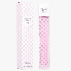 Gucci Envy Me Eau de Toilette 100ml spray bottle with packaging, predominantly pink design.
Gucci Envy Me Eau de Toilette is a youthful and flirty blend of sweet fruits, delicate florals, and soft woods. Designed for the confident, modern woman who loves to stand out, this 100% authentic imported tester combines high-end quality with unbeatable value without the luxury price tag.