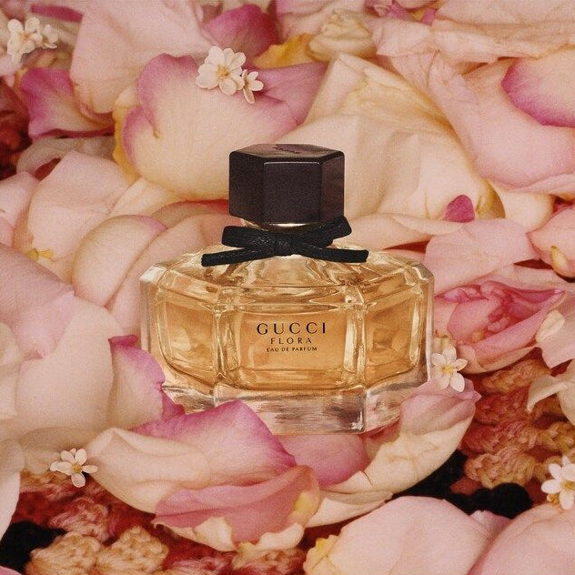 Gucci Flora Eau de Parfum bottle on a bed of pink flowers
Gucci Flora Pink Eau de Parfum is a graceful, radiant blend of soft florals and juicy fruits with a modern twist. Perfectly suited for the free-spirited, fashion-forward woman, it brings out your vibrant elegance with every spritz. This 100% authentic imported tester delivers premium Gucci quality without the luxury markup.