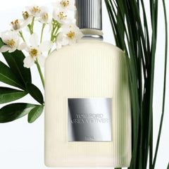 Three bottles of a perfume with floral elements on a white background
Tom Ford Grey Vetiver Eau de Parfum is a refined and distinguished scent that balances earthy vetiver with bright citrus and spice. Designed for the confident and cultured man, this 100% authentic imported tester offers signature Tom Ford sophistication without the luxury price.